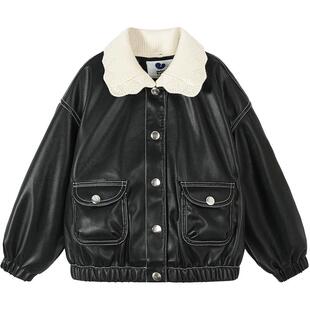 迷你巴拉巴拉女童柔软耐造皮衣外套可拆卸儿童外衣2026春新品