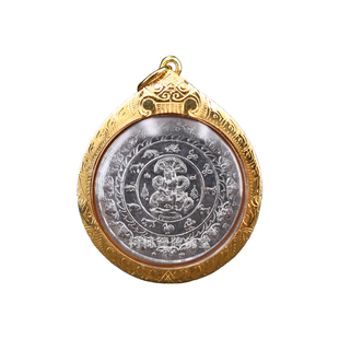 泰国特色正品 阿赞初 2550小模铅版照镜泽度金带萨玛空卡男女吊坠