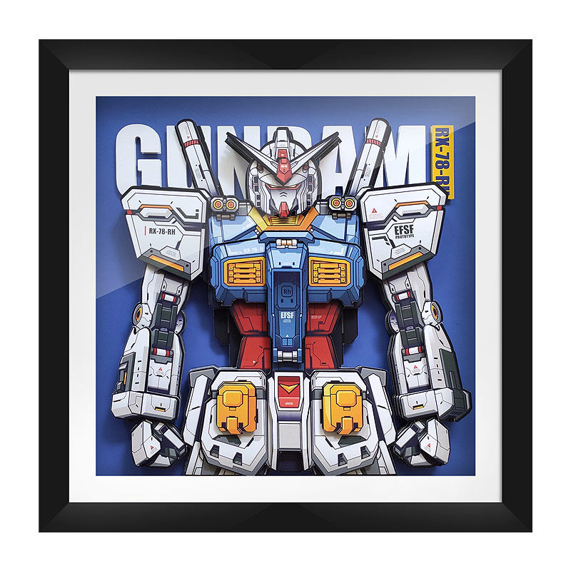 游戏海报高达敢达3D元祖RX-78自由强袭挂墙壁画框装饰动漫立体画