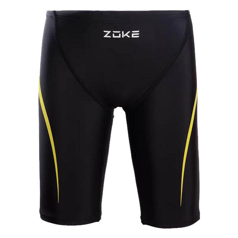 洲克儿童泳裤五分专业训练竞速游泳裤zoke新款速干泳裤男童亮色