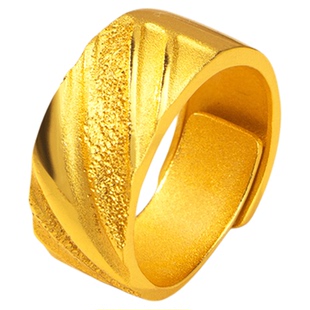 2025新中式镀黄金色台湾戒波浪纹戒指大气小众设计仿真活口指环