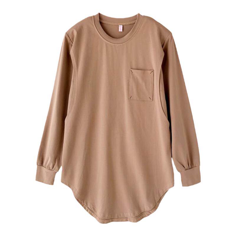 春秋哺乳衣上衣月子服打底衫孕妇产后外出长袖T恤喂奶睡衣中长款