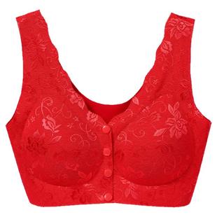 本命年女装秋冬内衣大码全棉前开扣文胸女收副乳2026马年红色胸罩