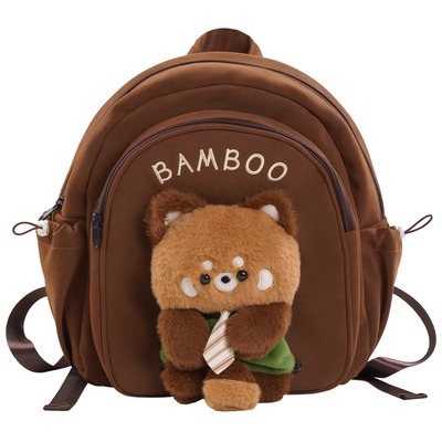 古力古力可爱小熊猫玩偶毛绒双肩包包背包男女大学生书包可放电脑