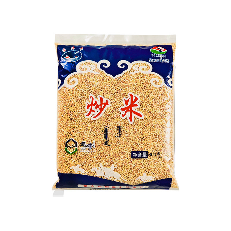 蒙海丰蒙古熟炒米600g内蒙特产非油炸零添加奶茶酸奶嚼口伴侣即食
