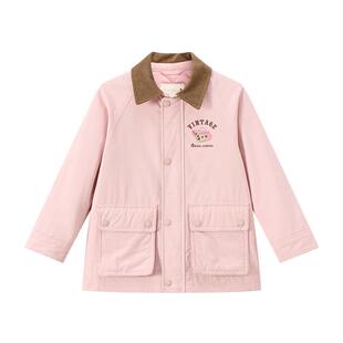 TeenieWeenie Kids小熊童装25年款秋冬季女童工装风翻领棉服外套