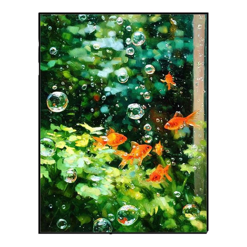 金鱼数字油画diy手工礼物