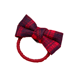 复古红色蝴蝶结发圈头绳女儿童扎头发橡皮筋双马尾发饰丸子头发绳