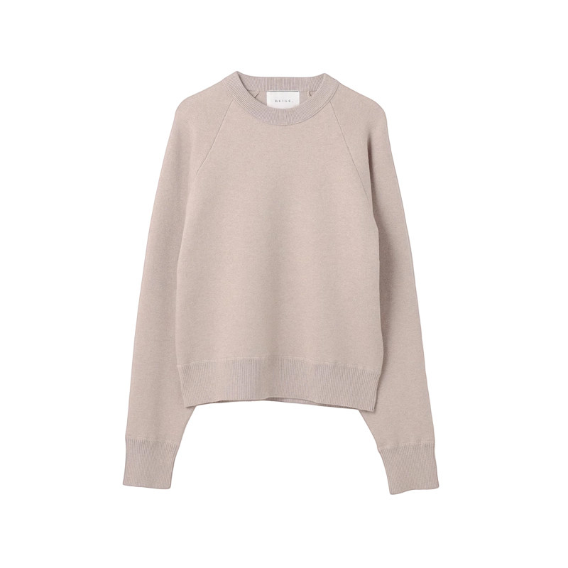 BEIGE，高智感时尚适宜设计可水洗TAFT棉质羊绒混纺运动针织上衣O
