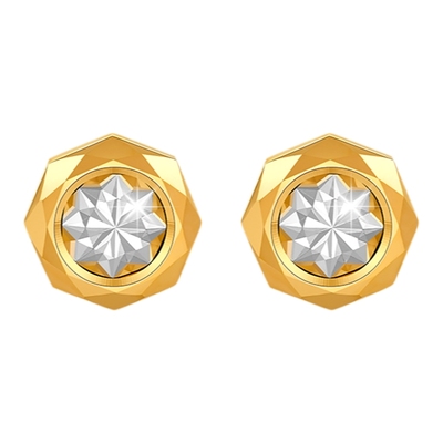 金至尊足金耳钉棱角绽亮金系列