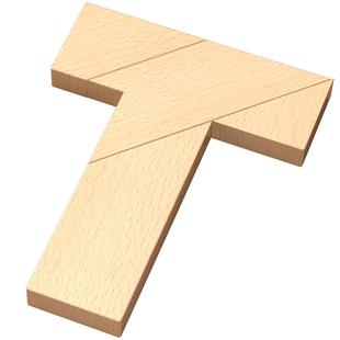 T字之谜四巧板智力拼图小学生专用儿童益智玩具4块木头七巧板积木