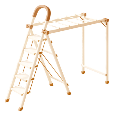 MISYOGO梯子家用折叠晾衣架两用室内多功能伸缩加厚铝合金人字梯