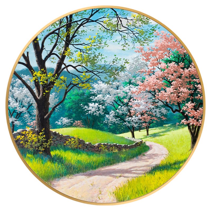 青山绿水风景玄关装饰画