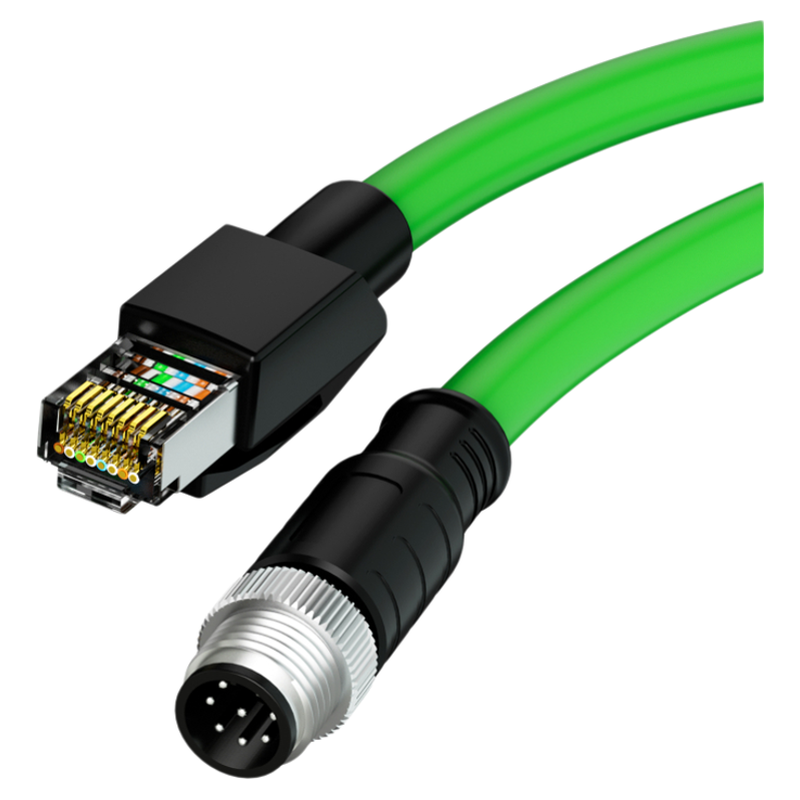 M12转RJ45以太网线4针8芯