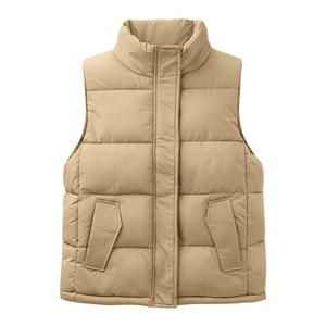 假日概念复古立领棉服马甲女士冬季新款宽松外搭叠穿坎肩背心外套