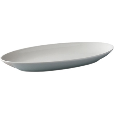 湘菜馆长方双尖陶瓷鱼盘特色餐具