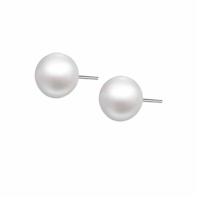 银奥999女粉光珍珠耳钉