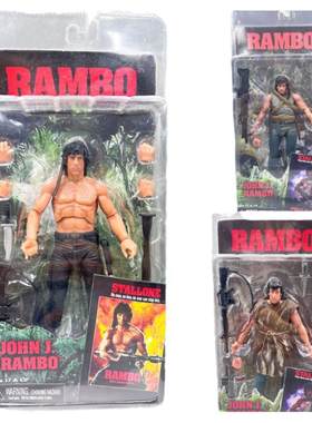 NECA 电影 第一滴血 兰博 激战版 生存版 史泰龙 7寸可动手办模型