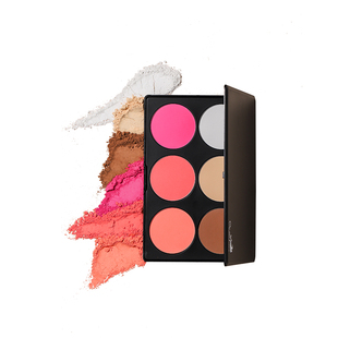 卡梅拉六色腮红盘高光修容三合一多色盘舞台妆影楼化妆师专用