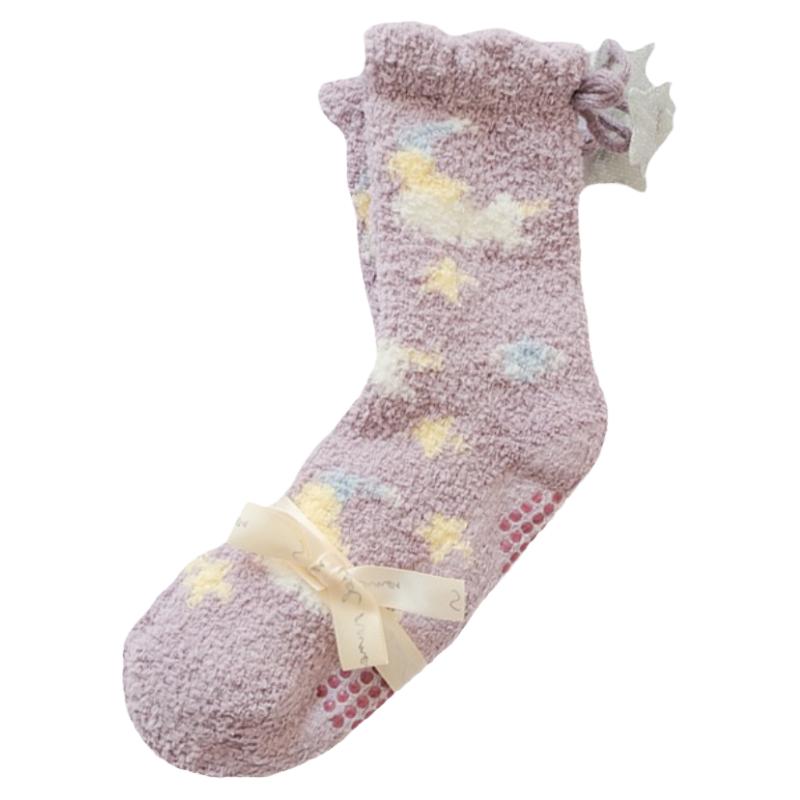 适合怕冷的宝宝~冬季珊瑚绒中筒袜加厚 保暖御寒可爱卡通地板袜子