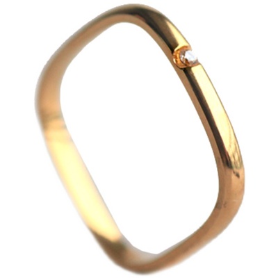 via途经网红小方戒方形百搭素圈