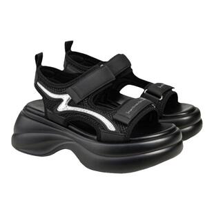 fed魔术贴厚底凉鞋夏季新款女鞋黑色休闲运动凉鞋女款D0509-YA666