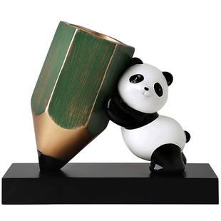 熊猫文创纪念品笔筒摆件送女老师办公室桌面轻奢高级礼物2025新款