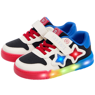 泰兰尼斯儿童闪灯鞋秋冬季幼儿园板鞋发光鞋可控开关男女童亮灯鞋
