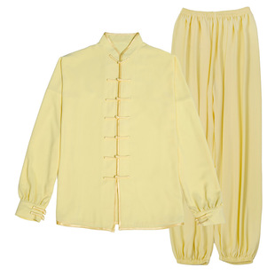 星光麻太极服练功服春夏秋季男女武术表演服中老年太极拳服装白色