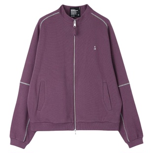 roaringwild a arch 咆哮野兽 紫色拼接开衫夹克上衣卫衣外套男女