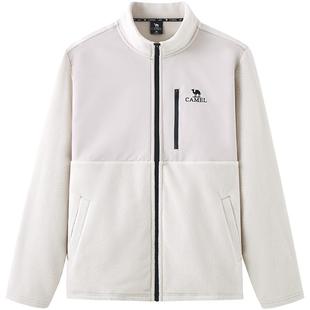 骆驼男装夹克抗静电摇粒绒外套男2025冬季加绒加厚保暖抓绒衣男