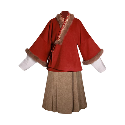 有口袋的刺绣织金汉服套装