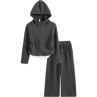 女童春装套装2026新款儿童运动服连帽卫衣洋气女孩休闲长裤两件套