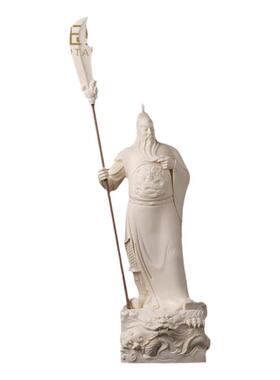 戴玉堂林建平陶瓷摆件《立龙关公猛犸牙黄》武财神佛像家居饰品