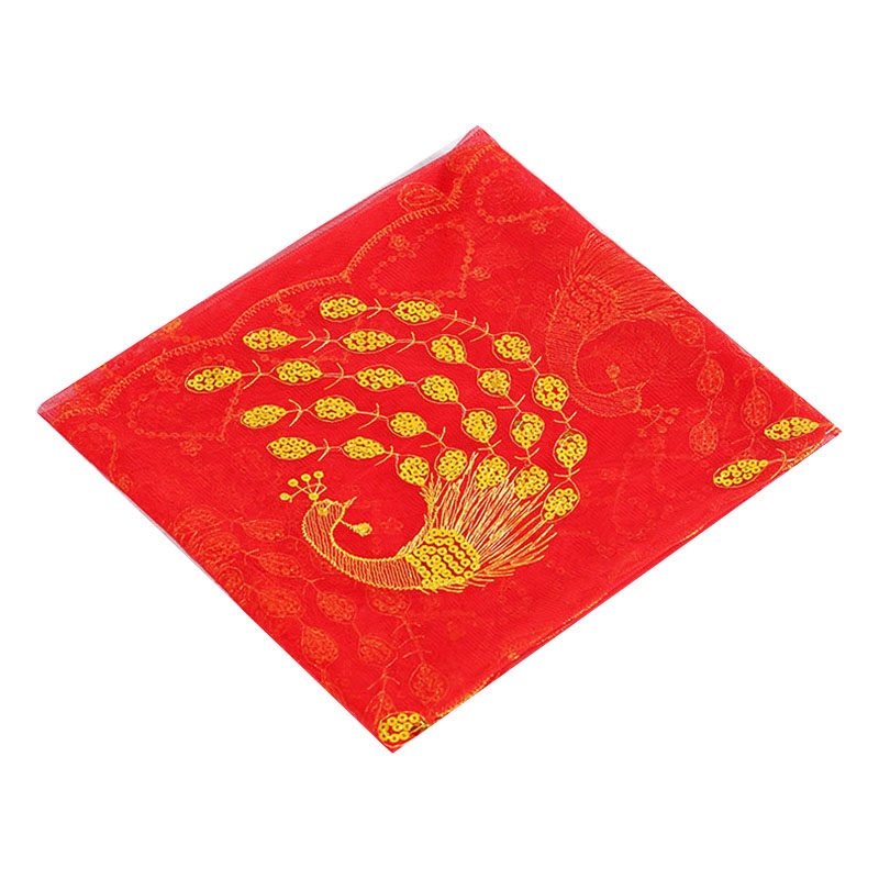结婚新娘头盖中式头纱加大喜字帕