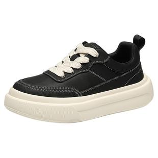 星期六厚底增高板鞋男款新款2025新款秋季软底百搭休闲黑色鞋子男