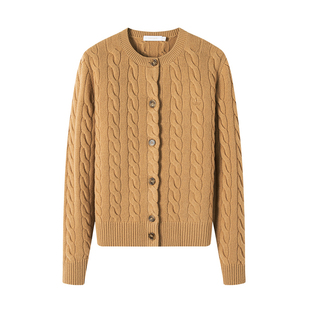 [纯羊毛]Navigare意大利小帆船秋冬季新款毛衣女休闲针织开衫外套