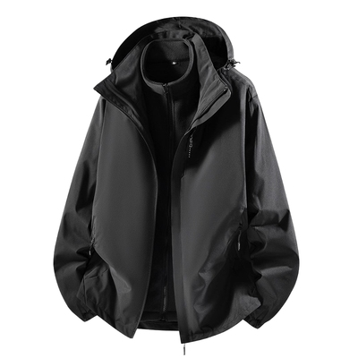 稻草人冲锋衣男女款秋冬季三合一外套户外防风夹克内胆可拆卸骑行