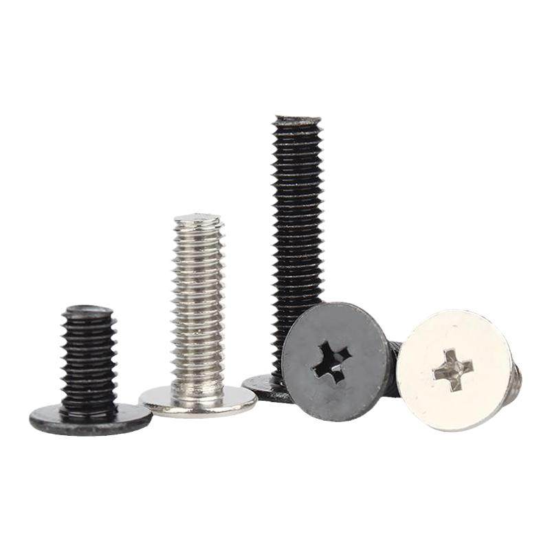 宝德丰铁黑色CM薄头螺丝大平头十字螺钉扁平头螺栓M1M2M3M4M5M6