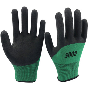 正品包邮12双发泡王耐磨浸胶防护透气王防滑挂胶带胶工作劳保手套