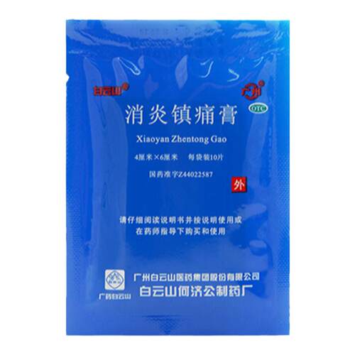 广州白云山何济公消炎镇痛膏贴10片风湿止痛膏药贴肌肉痛肩周炎