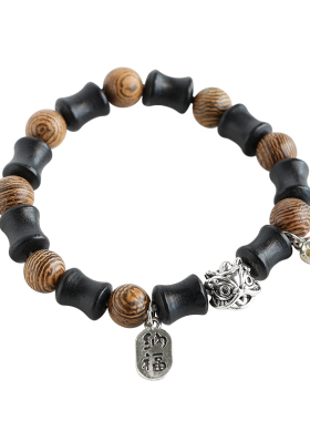 节节高竹节新中式国风鸡翅木景德镇瓷珠陶瓷手链古风学生情侣手串