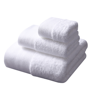 宾馆民宿专用白色毛巾浴巾三件套美容院月子中心非纯全棉定制logo