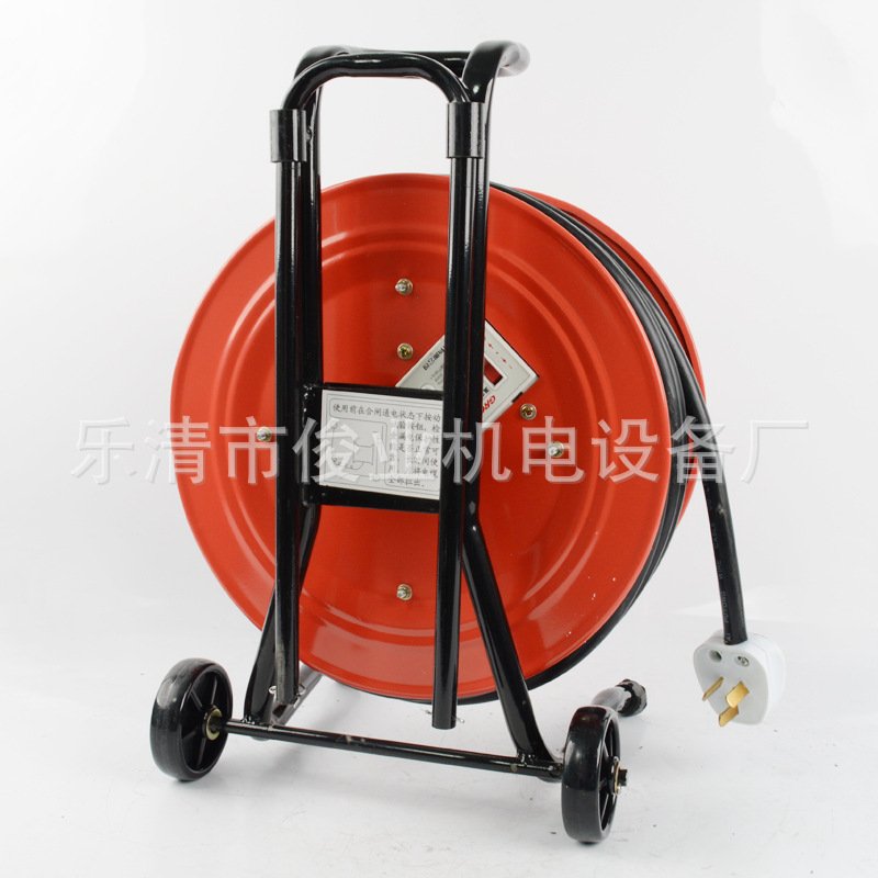 手提式移动电缆盘2*收线盘盘空盘绕线电缆盘线拖2.5/30M/50M/100M