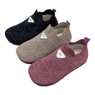 京睿老北京布鞋2024冬季新款加绒加厚保暖女士棉鞋软底舒适妈妈鞋