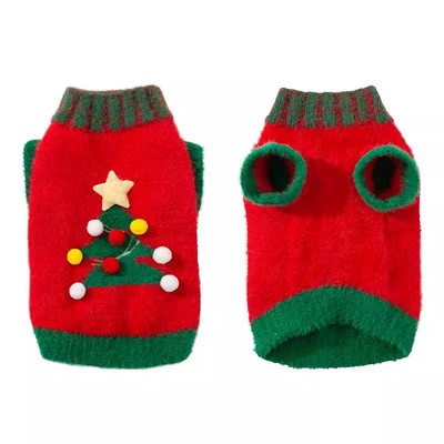 嬉皮狗圣诞新年系列仿貂绒毛衣