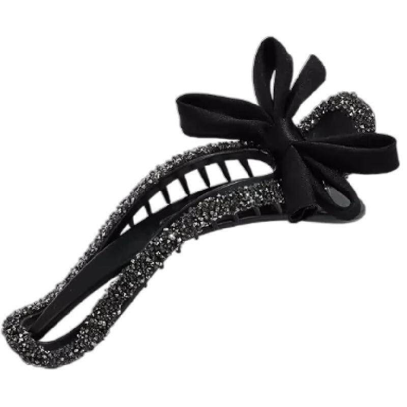 简约懒人抓夹镶钻抓夹女发量少后脑勺盘发夹新款鸭嘴夹发饰