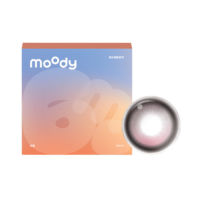 moody美瞳蓝色硅水凝胶日抛高透氧彩色隐形眼镜垂重定轴高光30片