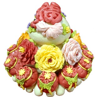 胶东大饽饽母亲节花馍馍玫瑰花馒头糕点老人寿桃妈妈中式生日蛋糕