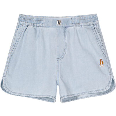 暇步士女童牛仔短裤大童休闲裤